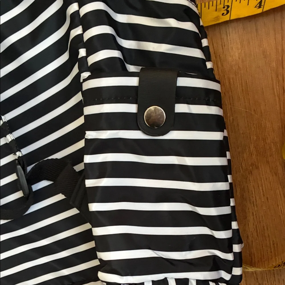 Striped Black and White Backpack